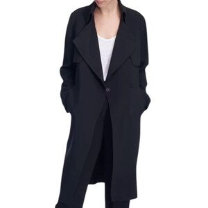 Charlotte Sosken sz.M (2) EUC Black Duster trench coat classic in new condition